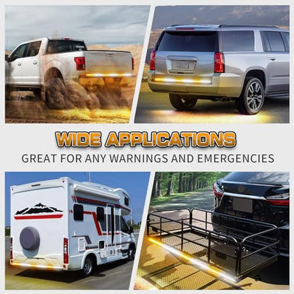 XRIDONSEN 48 inch 288 LED Tailgate Strobe Lights Rear Amber White - color: Amber/White