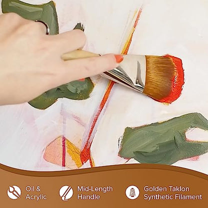Silver Brush Limited Silver Jumbo Golden Taklon Filbert Brush, Size 40 - size: Size 40