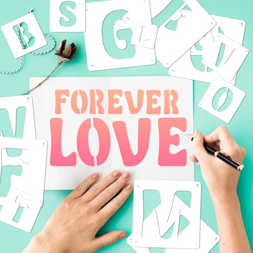 Letter Stencils, 80 Pcs Large Alphabet and Numbers Stencils (3Inch & 4Inch) - size: 3Inch&4Inch