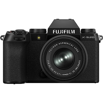 FUJIFILM X-S20 Mirrorless Camera with 15-45mm Lens & 4K Monitor Bundle