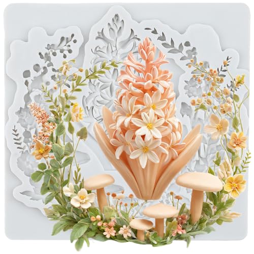 Flower Garland Silicone Molds Mushroom Wreath Polymer Clay Mold - color: Style M