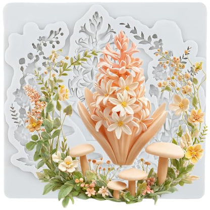 Flower Garland Silicone Molds Mushroom Wreath Polymer Clay Mold - color: Style M
