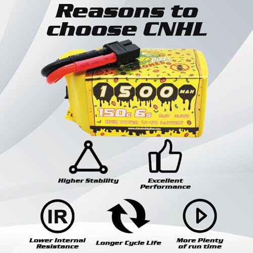 CNHL Speedy Pizza 1500mAh 6S Lipo Battery 22.2V 150C XT60 Plug (2 Packs)