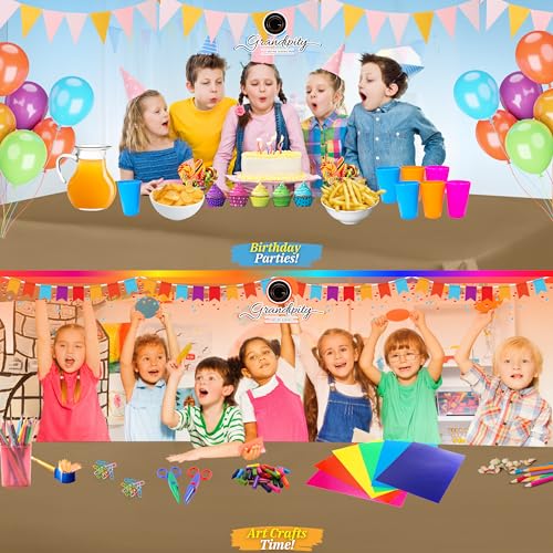 Grandipity Plastic Table Cloth Disposable 12 Pack 54” x 108” Rectangle - color: Gold, size: 54in. x 108in. Rectangle