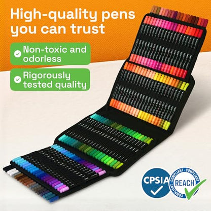 ARTISTRO Acrylic Paint Markers, Dual-Tip Paint Pens, Black 120 Pack - size: Dual Tip (Brush + Fine)