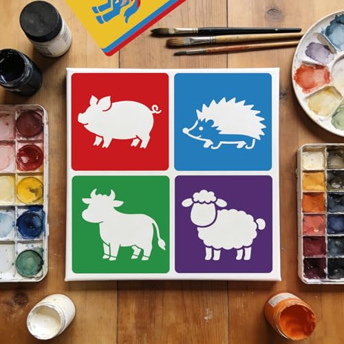CUTHOLLOW 25 PCS Animals Painting Shape Stencils Sets - style: 25pcs-Animals