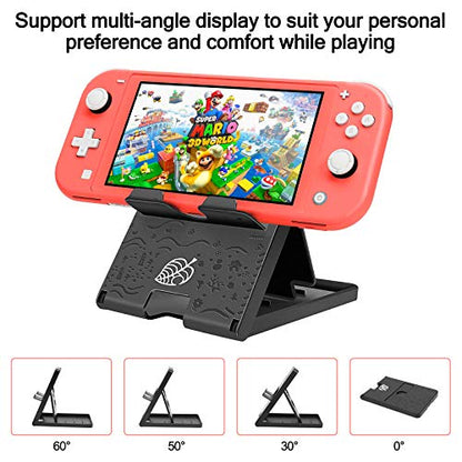 Switch Lite Accessories Bundle, Kit with Carrying Case,TPU Case Cover with Screen Protector,Charging Dock,Playstand, Game Card Case, USB Cable, Stylus,Thumb Grip Caps for Nintendo Switch Lite (Pink) - color: Pink