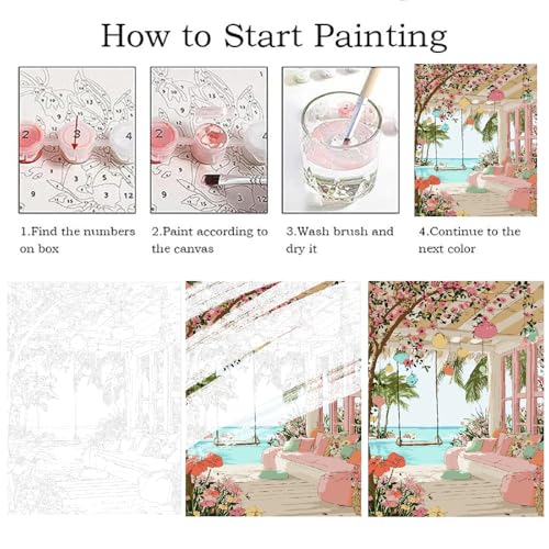 ZRIZQ Landscapes Paint by Numbers Kit for Adults Beginner,Scenery,16x20 - color: Landscape