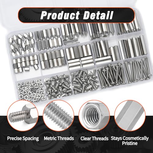 M3 Hex Standoffs Spacer Screws Nuts, 270Pcs Stainless Steel Standoff Kit - size: M3 kit
