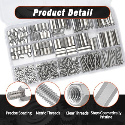 M3 Hex Standoffs Spacer Screws Nuts, 270Pcs Stainless Steel Standoff Kit - size: M3 kit