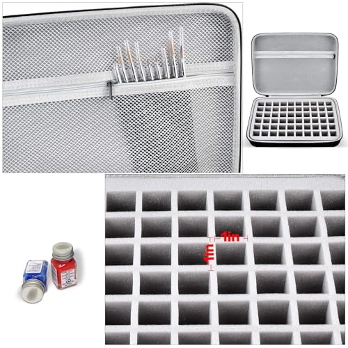 Model Paint Storage Case for Testors, Holds 60 Bottles, Paints Not Included - color: Grey