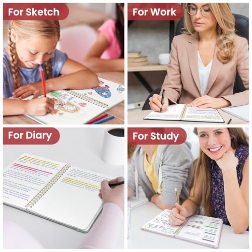 Taja Blank Spiral Notebook for Work, 5.7"x7.9" Spiral Plain Sketch Notebook - color: C-Black, style: d-Blank