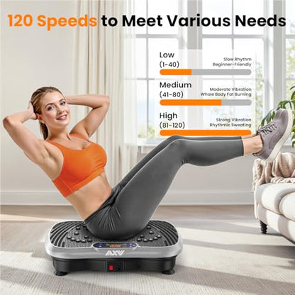 AXV Vibration Plate Exercise Machine Fitness Platform Body Vibrating Board - color: SLIM.SILVER