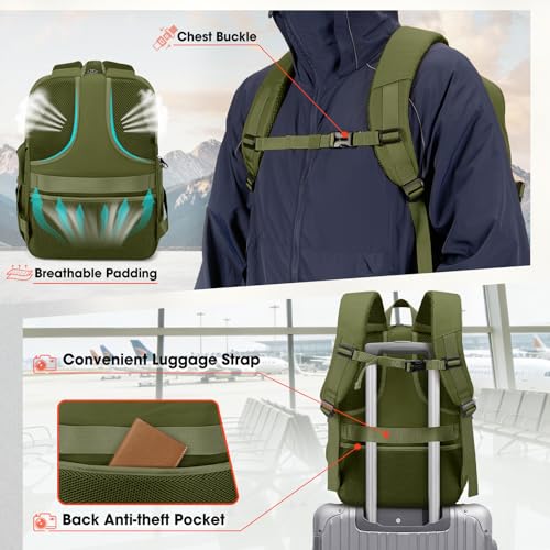 RAINSMORE Camera Backpack, DSLR/SLR/Mirrorless Camera Bag for Photographers - color: Army Green