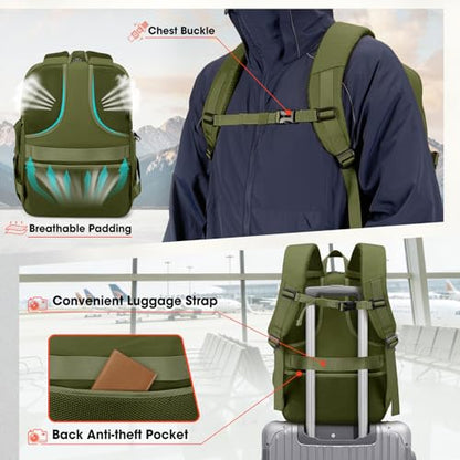 RAINSMORE Camera Backpack, DSLR/SLR/Mirrorless Camera Bag for Photographers - color: Army Green