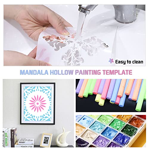16 Pcs Mandala Stencils, 6x6 Inch Reusable Painting Templates for DIY Craft - style: Mandala Stencils-2