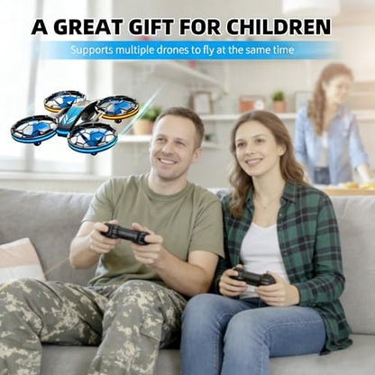 Drones - RC Drone with Auto Hovering and Headless Mode, Quadcopter with LED Light, Propeller Full Protect, 3D Flips, 3 Batteries, Remote Control, Best Gifts