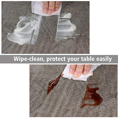 AIRCOWRIE Waterproof Rectangle Vinyl Tablecloths 120x54 Inch - color: Brown, size: 120" x 54" (Rectangular)