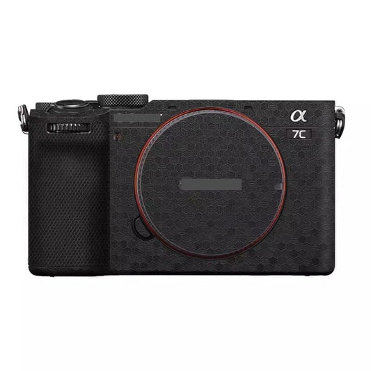 Camera Skin Wrap A7C2 Anti-Scratch Sticker Coat Vinly Protective Film Body Protector Decals Cover for Sony A7CR A7C II (Honeycomb Black) - color: Honeycomb Black