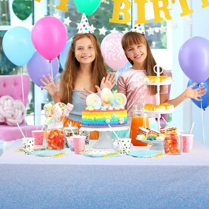 Kesfey Blue Tablecloth Birthday Light Blue Glitter Table Cloth 3 Packs - color: Ombre Bule