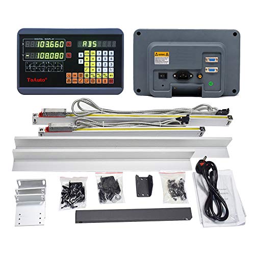 FASTTOBUY DRO 2 Axis Digital Readout w/TTL Linear Glass Scale 650mm+800mm(26"+32") Travel Length for CNC Milling Drilling EDM Machine - size: 650mm+800mm（26"+32"）