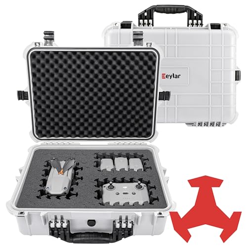 Eylar 20" Large Hard Case Equipped With Ragar Reconfigurable & Reusable XP Crosslinked Foam Insert, Waterproof, Shockproof For Equipment, Drones And Cameras (2 Ragar Layers) (Polar White)