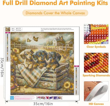 Axquilon Dog Diamond Art Kits for Adults 14x14 inch - color: Dachshund
