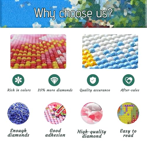 DOTSOPS 4 Pcs Landscape Diamond Painting Kits for Adults Round Full Drill - color: Landscape C