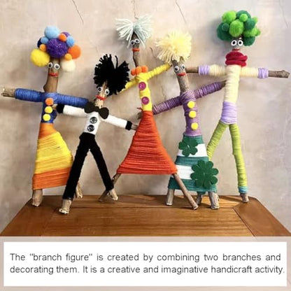 Qupace 5 Sets Wooden Doll DIY Craft Kits