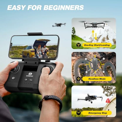 DEERC D20S Drone with Camera 1080P, Includes Extra Battery (3 Total), Up to 45 Minutes Flight Time, Foldable FPV Drone for Kids & Adults