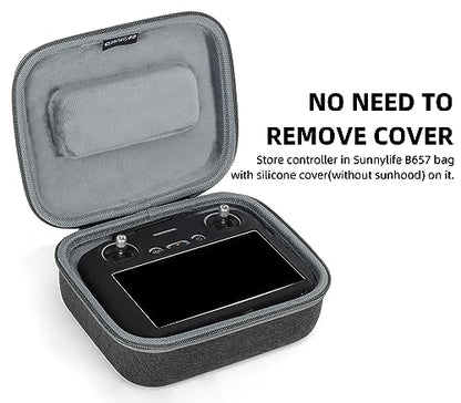 Silicone Case For DJI RC 2 Screen Remote Control, Protective Silicone Cover Case/With Sun Hood Drone Remote Control Accessories (Black) - color: Black
