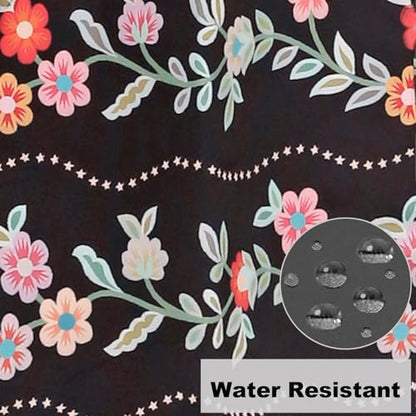 Plus Size Adjustable Bib Apron Water Resistant Canvas Extra Wide Long Ties Aprons with 2 Pockets Kitchen Cooking Gardening - color: Floral Wave Pattern