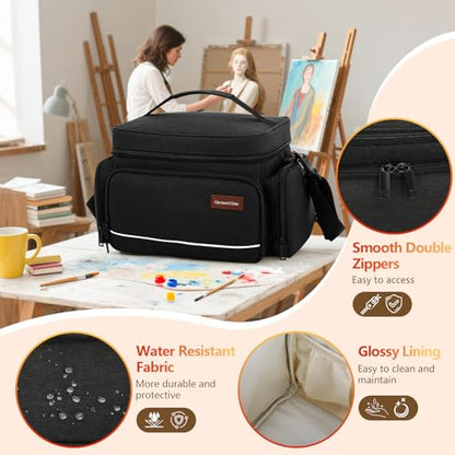 Acrylic Paint Organizer Bag, Art Supply Bag for Watercolor Tubes & Brushes