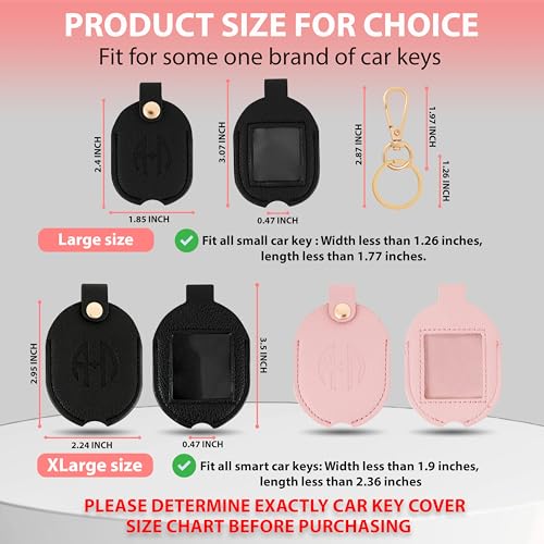 Leather Remote Key Fob Sleeve for Broken Car Key Loop Replacement - color: Black 01, Large