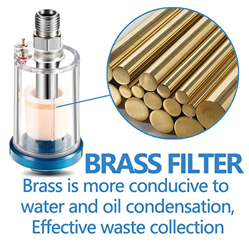 3 Pcs Water Oil Separator Mini In-Line Air Filter,Upgraded Filter