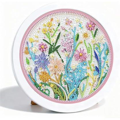 WEMEON Flowers Diamond Art Kits for Kids with Frame 7x7 inch - color: Flower03