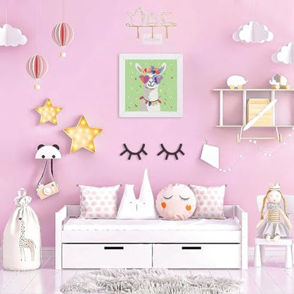 WEMEON Alpaca Diamond Art Kits for Kids with Frame 7x7 inch - color: Alpaca