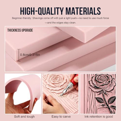 Linocut Kit for Printmaking,DIY Arts Crafts Stamp Carving Kit for Beginners