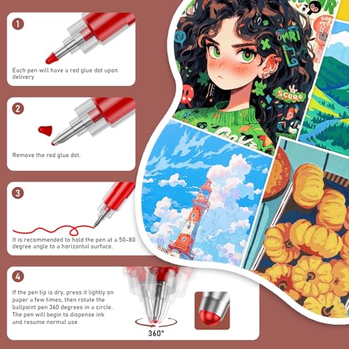 72 Colors Acrylic Gel Pens for Coloring with 30% More Ink