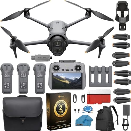 DJI Mavic 4 Pro Drone Fly More Combo 6K60 HDR, 100MP, 51-Min Max Flight Time, 18.6-Mile Range, ActiveTrack 360, Omnidirectional Avoidance, 128GB Memory, Backpack, Landing Pad, Silver