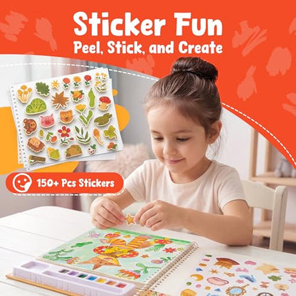 JoyCat Mix & Match Paint with Water Coloring Books with Stickers (Animals) - style: Animals