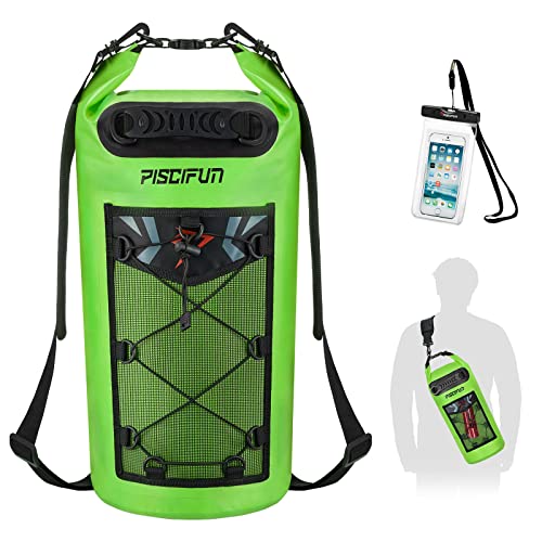 Piscifun Dry Bag, Waterproof Floating Backpack 10L/20L/30L/40L - color: Light Green, style: 10l