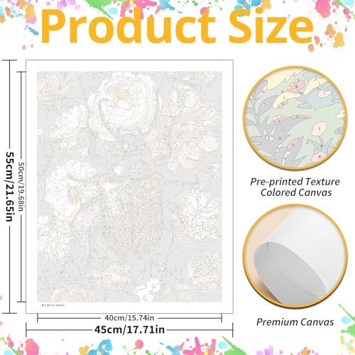 Bettle Paint by Numbers Kit for Adults, 16x20 inch - color: Beetle