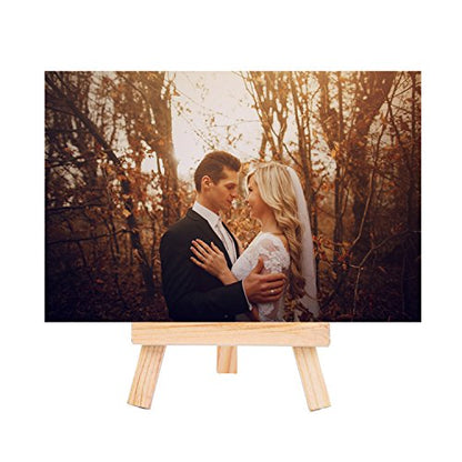 EBOOT 24 Pack 5 Inch Mini Wood Easel, Small Tabletop Stand for Canvas Card - size: 5 Inch