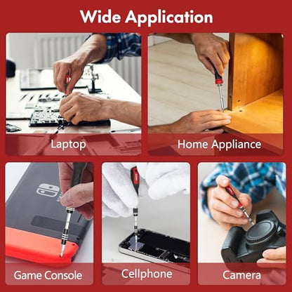 XOOL 200 in 1 Precision Screwdriver Set, Electronics Repair Tool Magnetic Driver Kit with 164 Bits for Phone, MacBook, Computer, Laptop, PC, Tablet, PS4, Xbox, Nintendo, Game Console - color: Red
