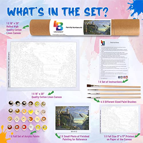 Ledgebay Paint by Numbers Kit for Adults, 16x20 Unframed Canvas - color: Guiding Light, size: 16" x 20" Unframed