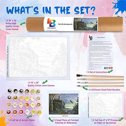 Ledgebay Paint by Numbers Kit for Adults, 16x20 Unframed Canvas - color: Guiding Light, size: 16" x 20" Unframed