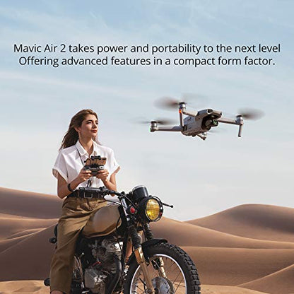 DJI Mavic Air 2 Fly More Combo with DJI Smart Controller - Drone Quadcopter UAV with 48MP Camera 4K Video 1/2"" CMOS Sensor 3-Axis Gimbal 34min Flight Time ActiveTrack 3.0, Gray (Renewed)
