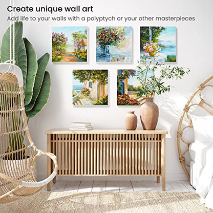ARTEZA Square Stretched Canvas for Painting, 10 x 10 in, Pack of 8 - color: White - Classic, size: 10 x 10 (Pack of 8)