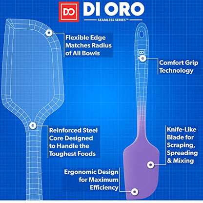 DI ORO Large Silicone Spatula - 600F Heat Resistant, Lavender - color: Lavender
